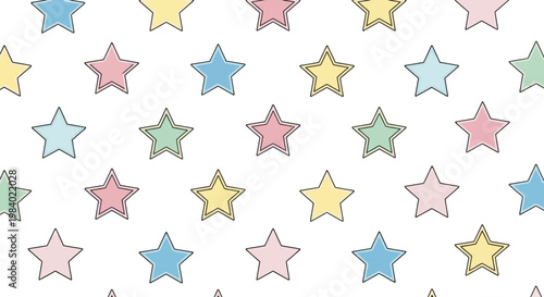 Colorful stars on white background.