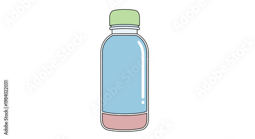 Colorful plastic bottle with liquid.