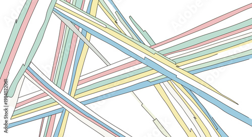 Colorful straws in disarray scattered.