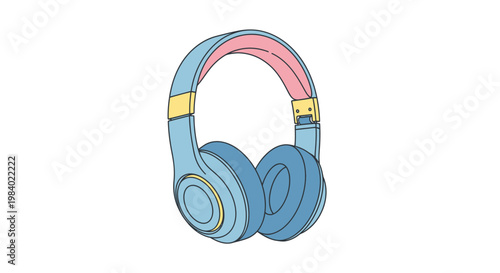 Colorful headphones with yellow accents.