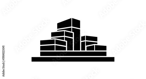 Black and white stacked box graphic.