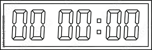 Digital timer display with hours, minutes, and seconds on a rectangular screen