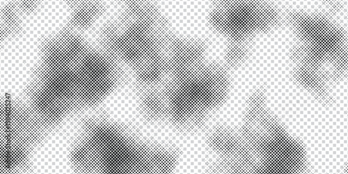 Dynamic basic halftone dots effect in black and white color with flowing dot patterns and gradient motion illusion, dynamic background