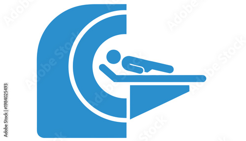 MRI Scan, Medical Icon, Blue Vector, Healthcare Symbol isolated on White Background
