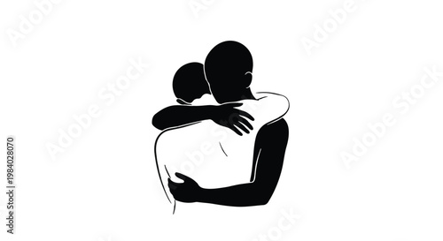 Two people embracing in a comforting, warm hug, symbolizing support and connection.