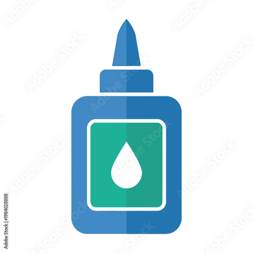 Glue Bottle Icon for Crafting and Repair Projects Isolated on White Background Flat Design Style