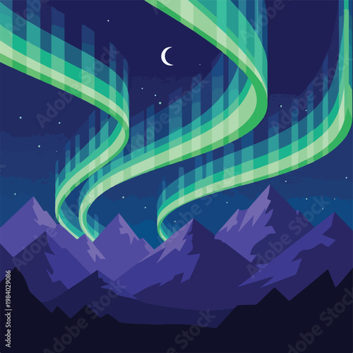 Green swirling northern lights display.