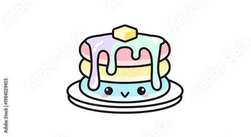 Colorful cartoon cake with icing.