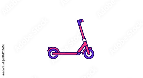 Colorful Electric Kick Scooter Vehicle.