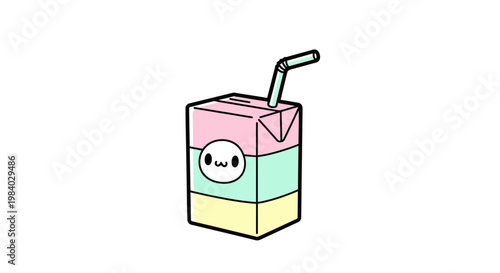 Colorful Juice Box with Straw.
