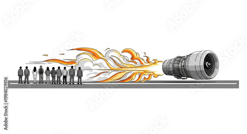 Jet Engine Scale Comparison with People.