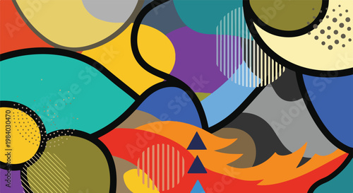 Vibrant Abstract Art Design Elements.