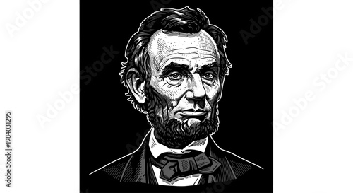 Abraham Lincoln American President Portrait.