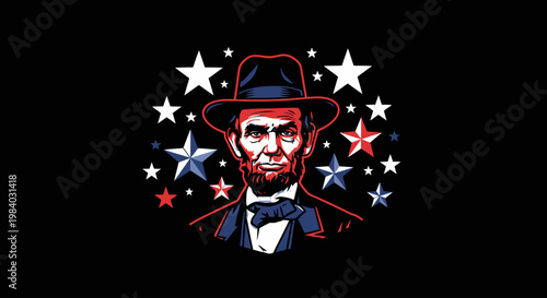 Illustration of Abraham Lincoln portrait.