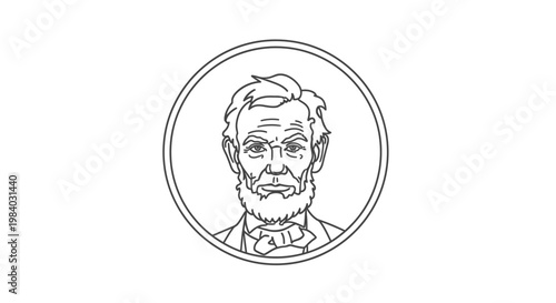 Portrait of Abraham Lincoln illustration.