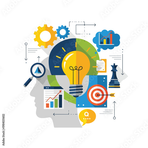 Innovation Business Idea Light Bulb Concept.