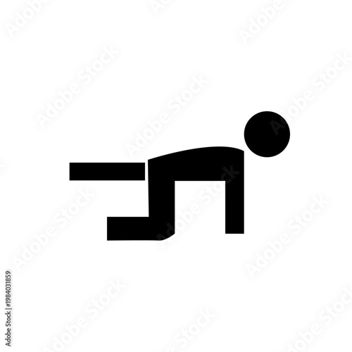 A person doing a push-up exercise in a fitness setting indoors