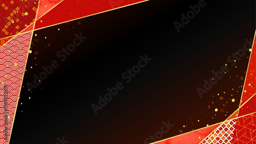 対角上の和柄イラストコピースペース