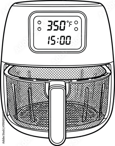 Digital air fryer with temperature control and timer display