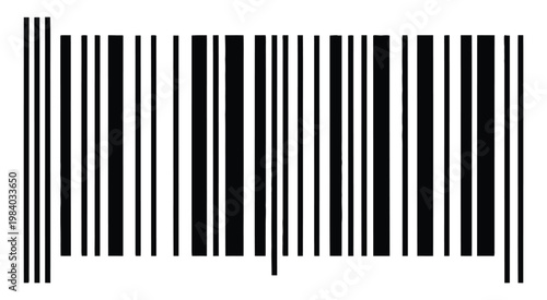 Bar code vector icon or bar code scan label for product price tag, generic lines for retail checkout and product labeling, easily editable vector illustration