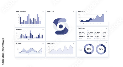 Business data analysis graph charts.