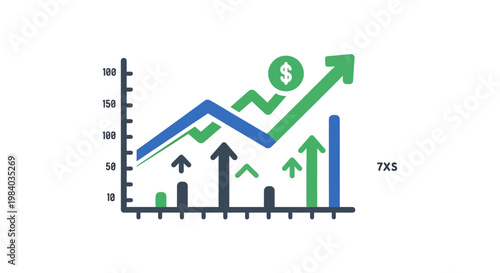 Business graph showing financial growth.