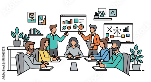 Business people in a meeting room.