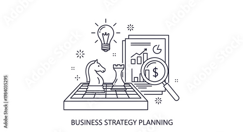 Business strategy planning concept illustration.