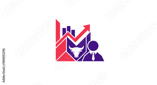 Businessman with graph and chart.