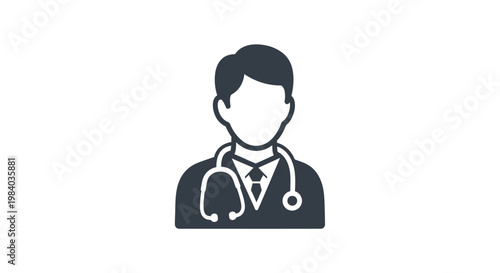 Doctor wearing stethoscope around neck.