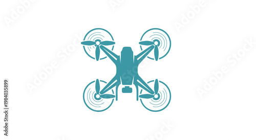 Drone from above with propellers.