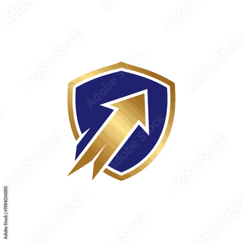Wallpaper Mural Golden Arrow Shield Logo Design. Torontodigital.ca