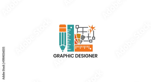 Wallpaper Mural Graphic designer logo with tools. Torontodigital.ca
