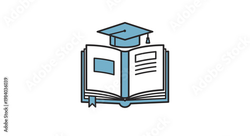 Wallpaper Mural Graduation Cap on Open Book. Torontodigital.ca