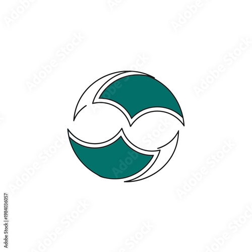 Wallpaper Mural Green and white circular logo symbol. Torontodigital.ca
