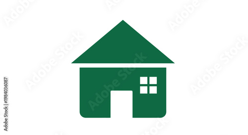 Green house icon with roof.