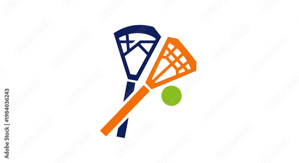 custom made wallpaper toronto digitalLacrosse Sticks and Green Ball Icon.