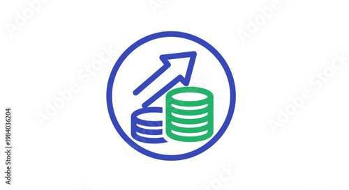 Increasing financial growth money concept icon.