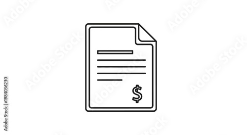 Invoice document with dollar sign.