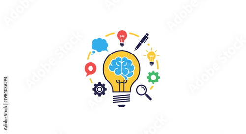 Wallpaper Mural Light Bulb With Brain Inside. Torontodigital.ca