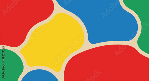 Vibrant abstract art with colorful shapes and bold lines on canvas