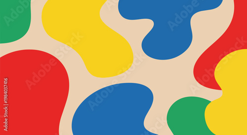 Vibrant colorful abstract shapes cover the entire surface