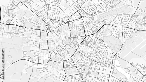 Cambridge City Map. Minimalist black and white line art poster for printing, wallpaper, wall art, and map resources for home and office decor