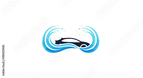 Car Wash Logo With Water Splash