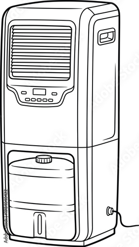 Vector graphic illustration of a portable evaporative air conditioner design