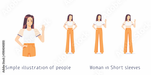 Four stylized women demonstrating various hand gestures and poses