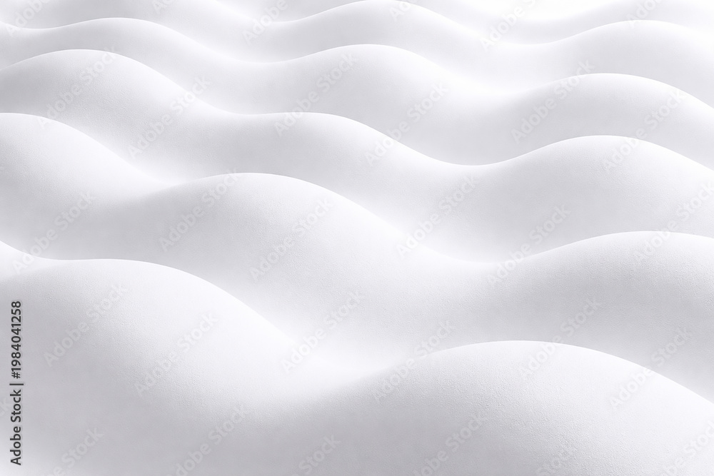 Obraz premium Luxurious white silk and satin fabric background featuring smooth liquid waves and soft textile curves in a sophisticated material design