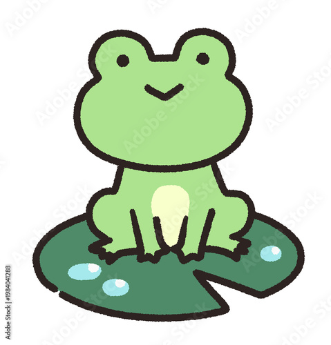 シンプルでかわいいカエルのイラスト