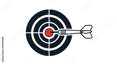 Bullseye Target with Arrow Hitting Center.