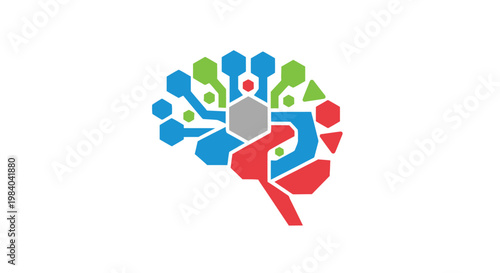 Colorful Brain Logo Design Concept.
